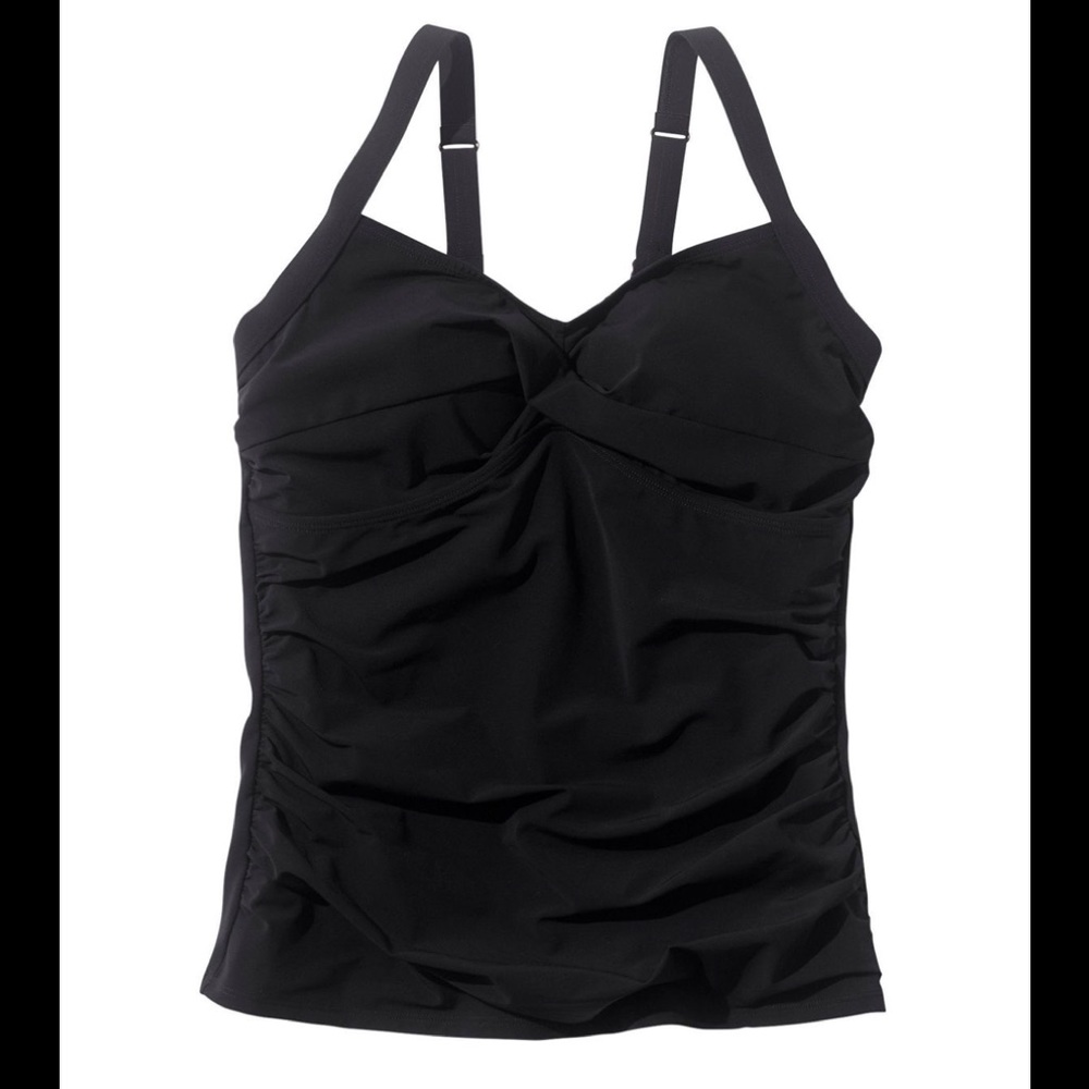 L.L. Bean Women’s Bathing Suit Tankini Slimming Top With UPF 50+ UV Protection